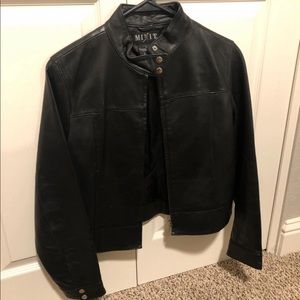 Genuine leather moto jacket